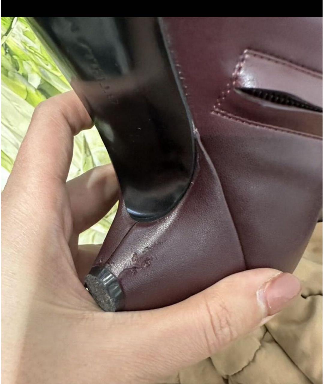 STELLA MCCARTNEY Бордовые кожаные ботильоны, фото 4