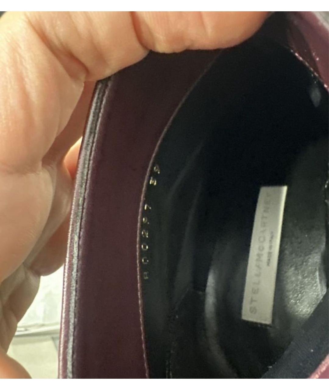 STELLA MCCARTNEY Бордовые кожаные ботильоны, фото 3