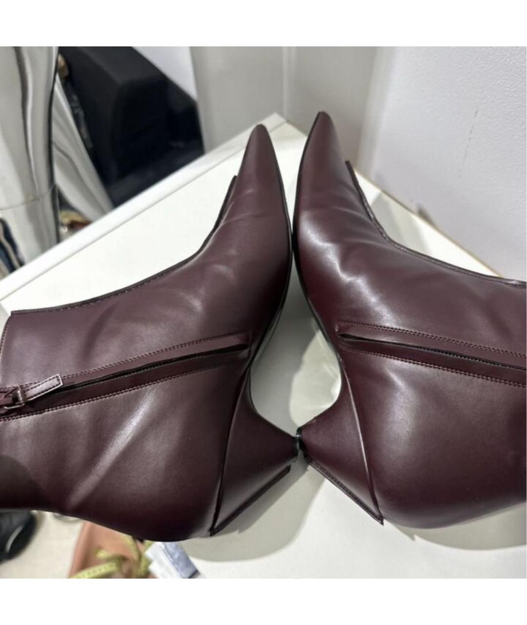 STELLA MCCARTNEY Бордовые кожаные ботильоны, фото 6