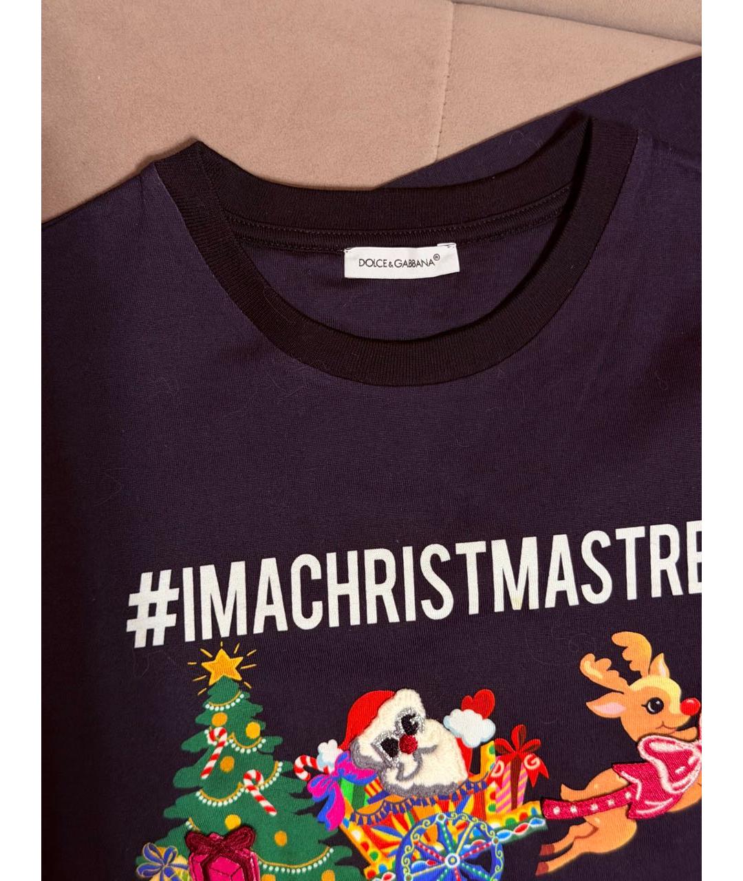 DOLCE&GABBANA Темно-синий полиэстеровый детская футболка / топ, фото 3