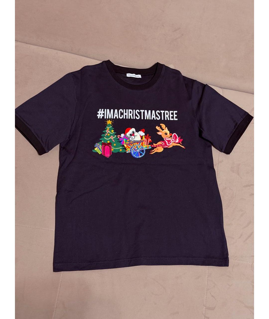 DOLCE&GABBANA Темно-синий полиэстеровый детская футболка / топ, фото 9