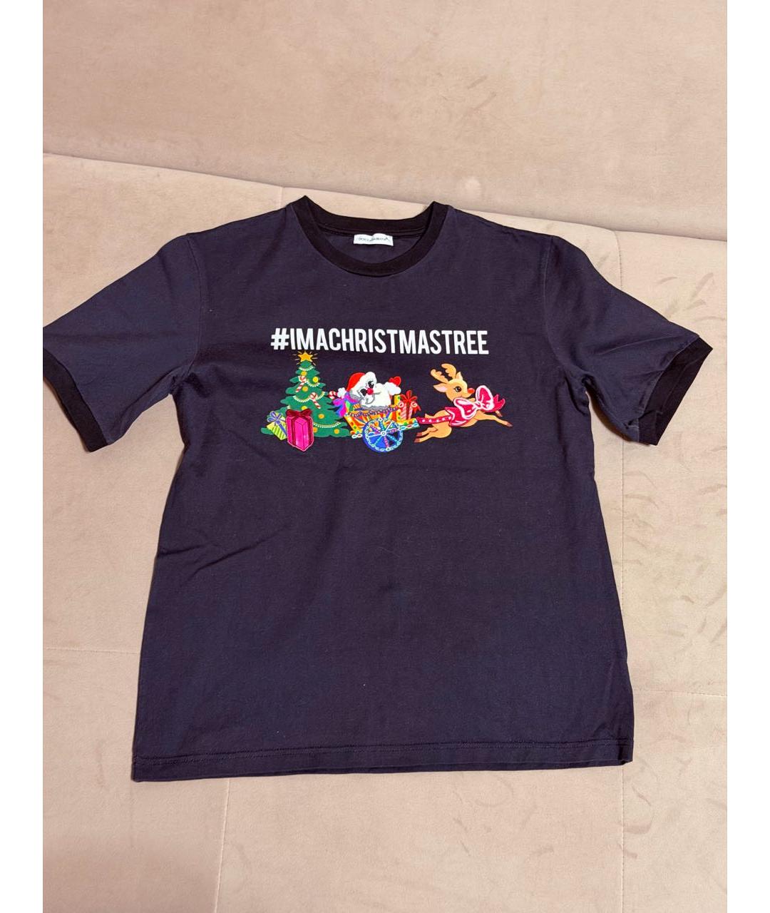 DOLCE&GABBANA Темно-синий полиэстеровый детская футболка / топ, фото 5