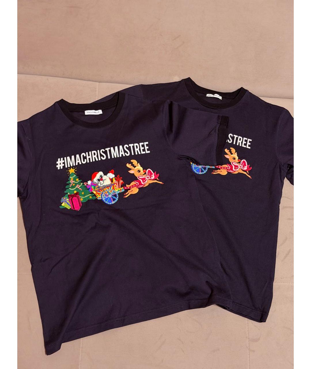 DOLCE&GABBANA Темно-синий полиэстеровый детская футболка / топ, фото 2