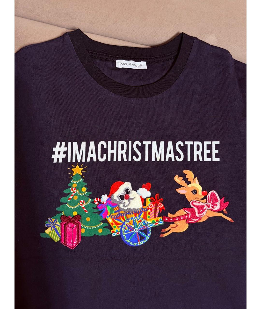 DOLCE&GABBANA Темно-синий полиэстеровый детская футболка / топ, фото 4