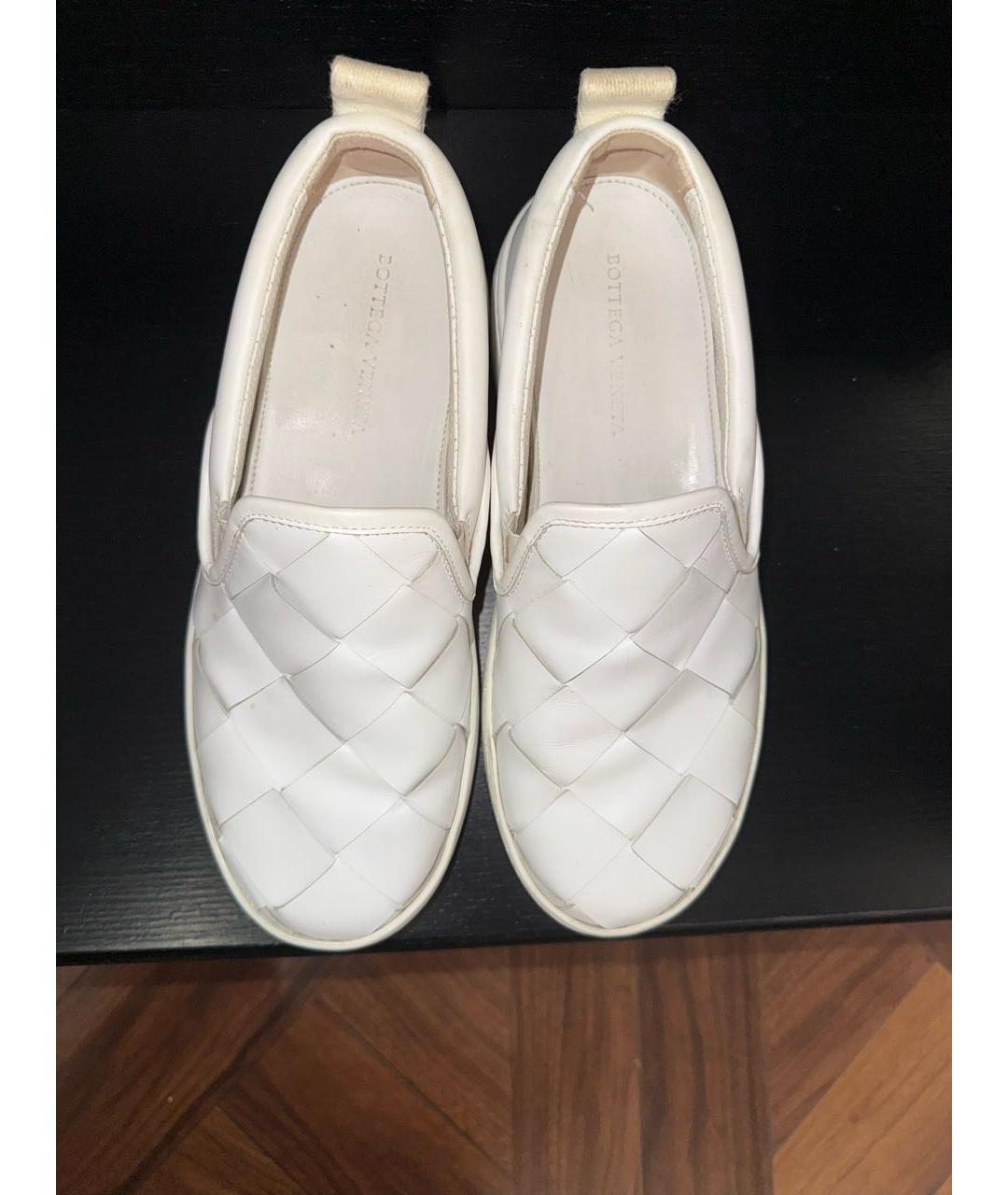 BOTTEGA VENETA Белые кожаные лоферы, фото 3