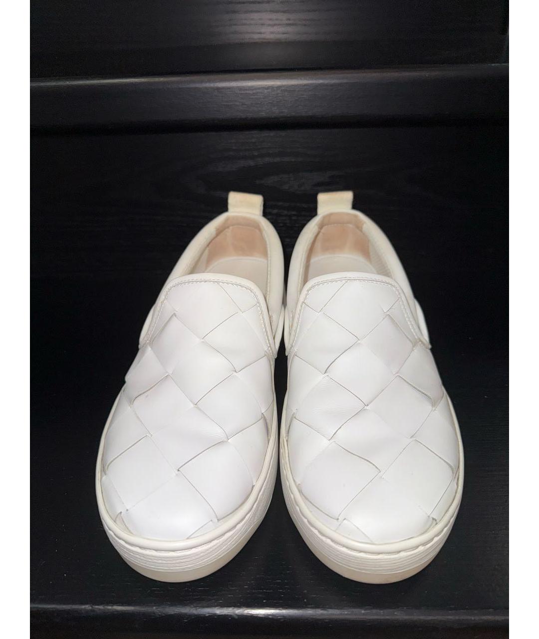 BOTTEGA VENETA Белые кожаные лоферы, фото 2