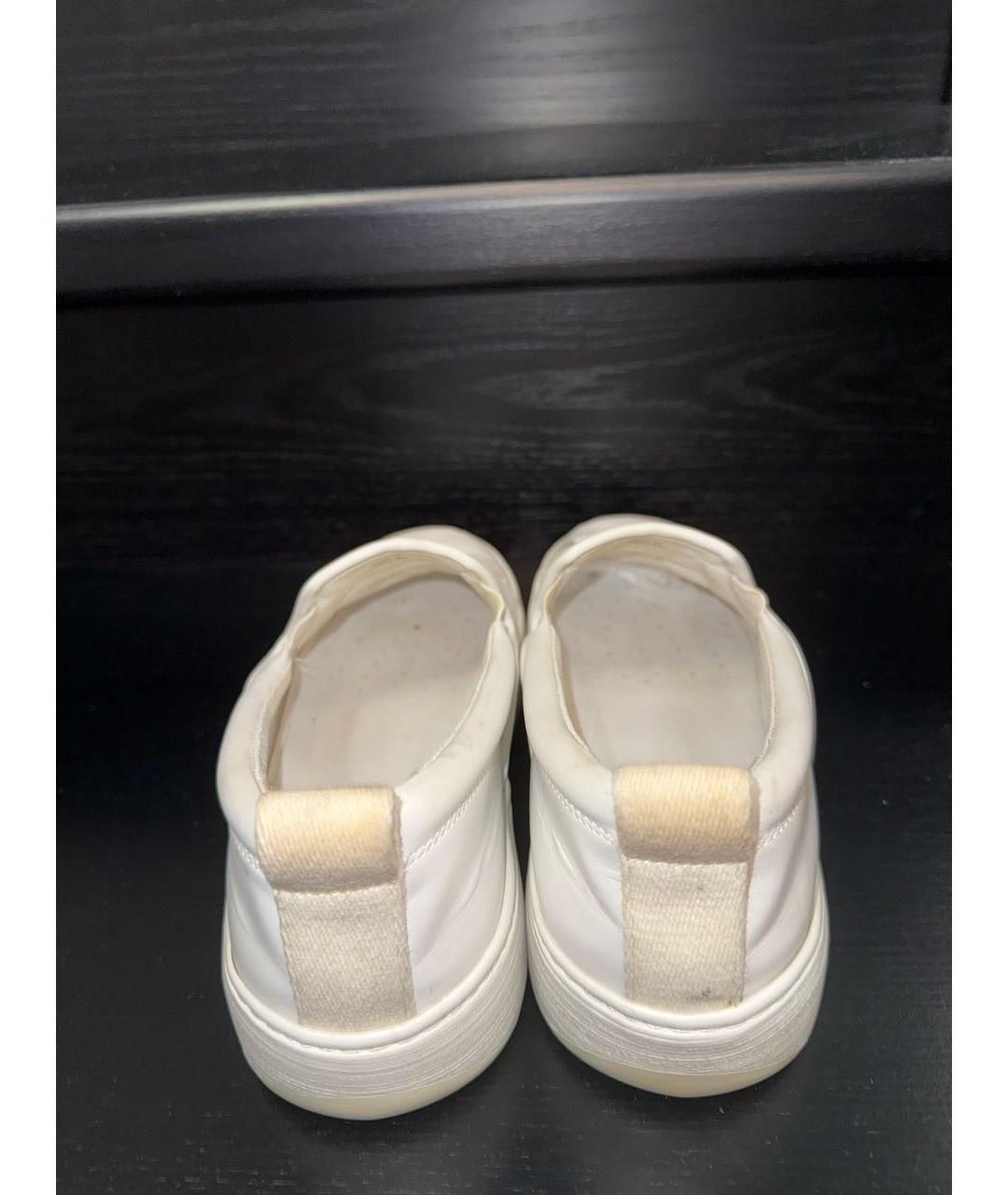 BOTTEGA VENETA Белые кожаные лоферы, фото 4
