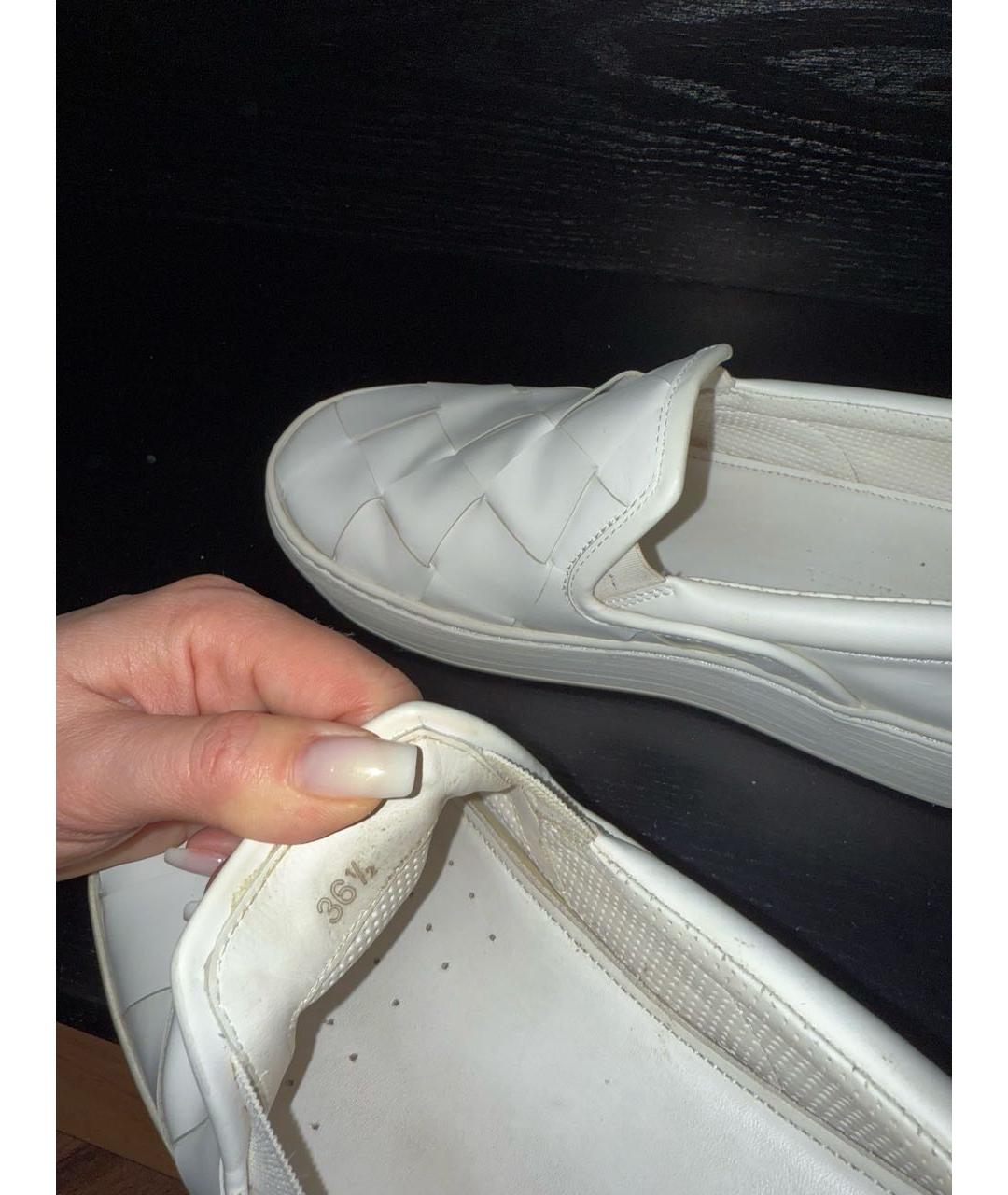 BOTTEGA VENETA Белые кожаные лоферы, фото 5