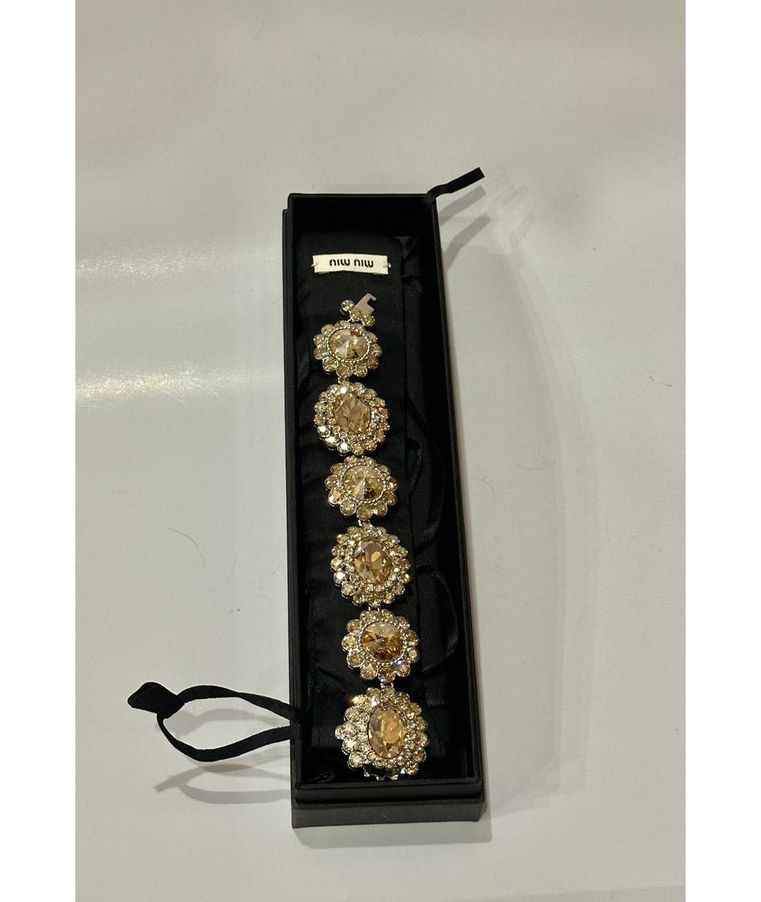 MIU MIU Золотой металлический браслет, фото 4