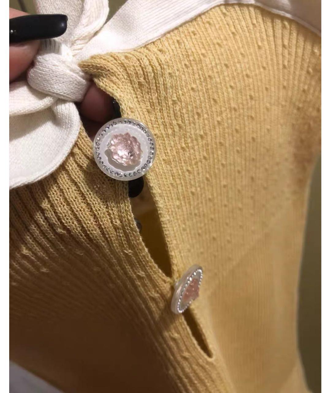 CHANEL Желтая хлопковая майка, фото 3