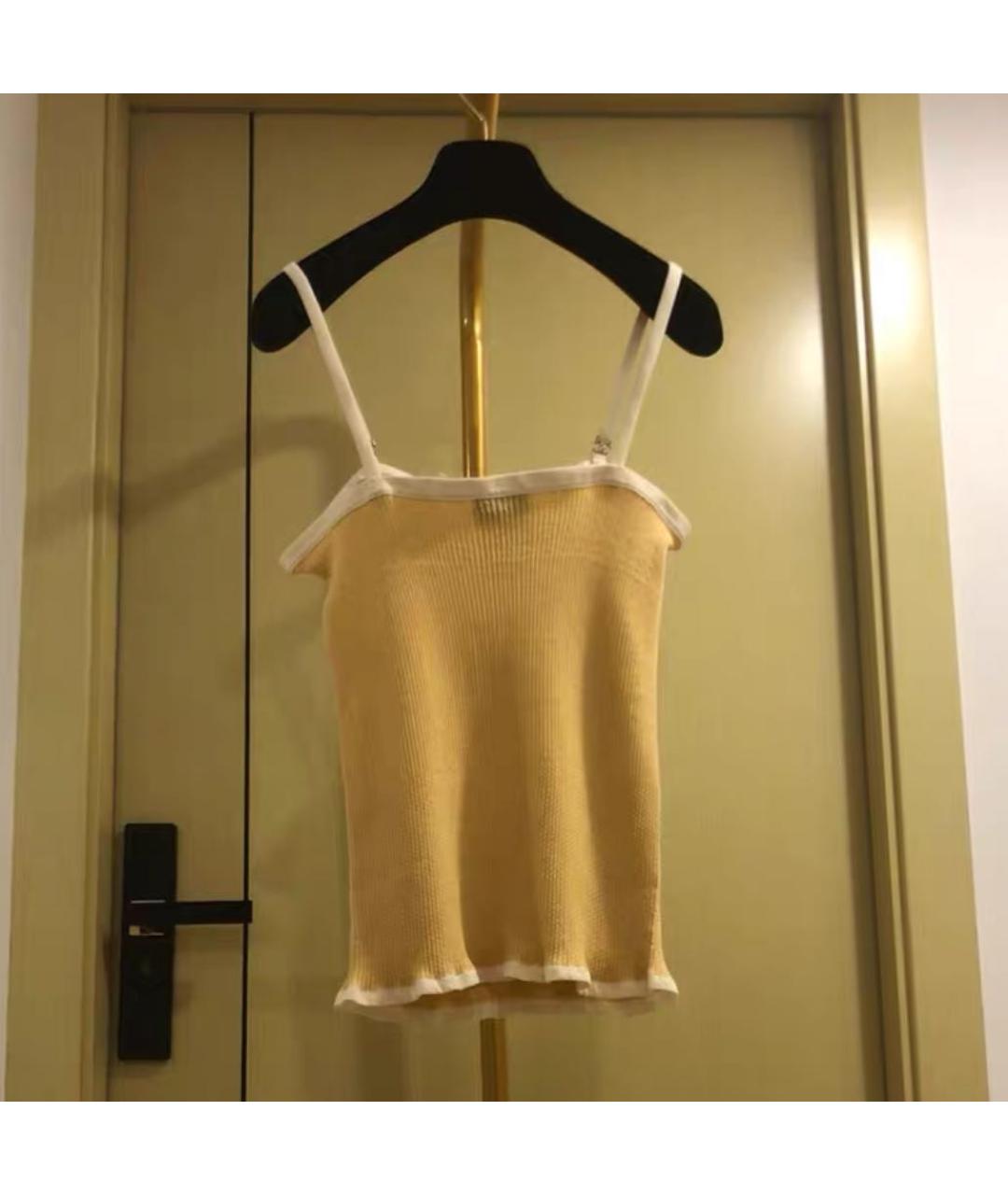 CHANEL Желтая хлопковая майка, фото 7