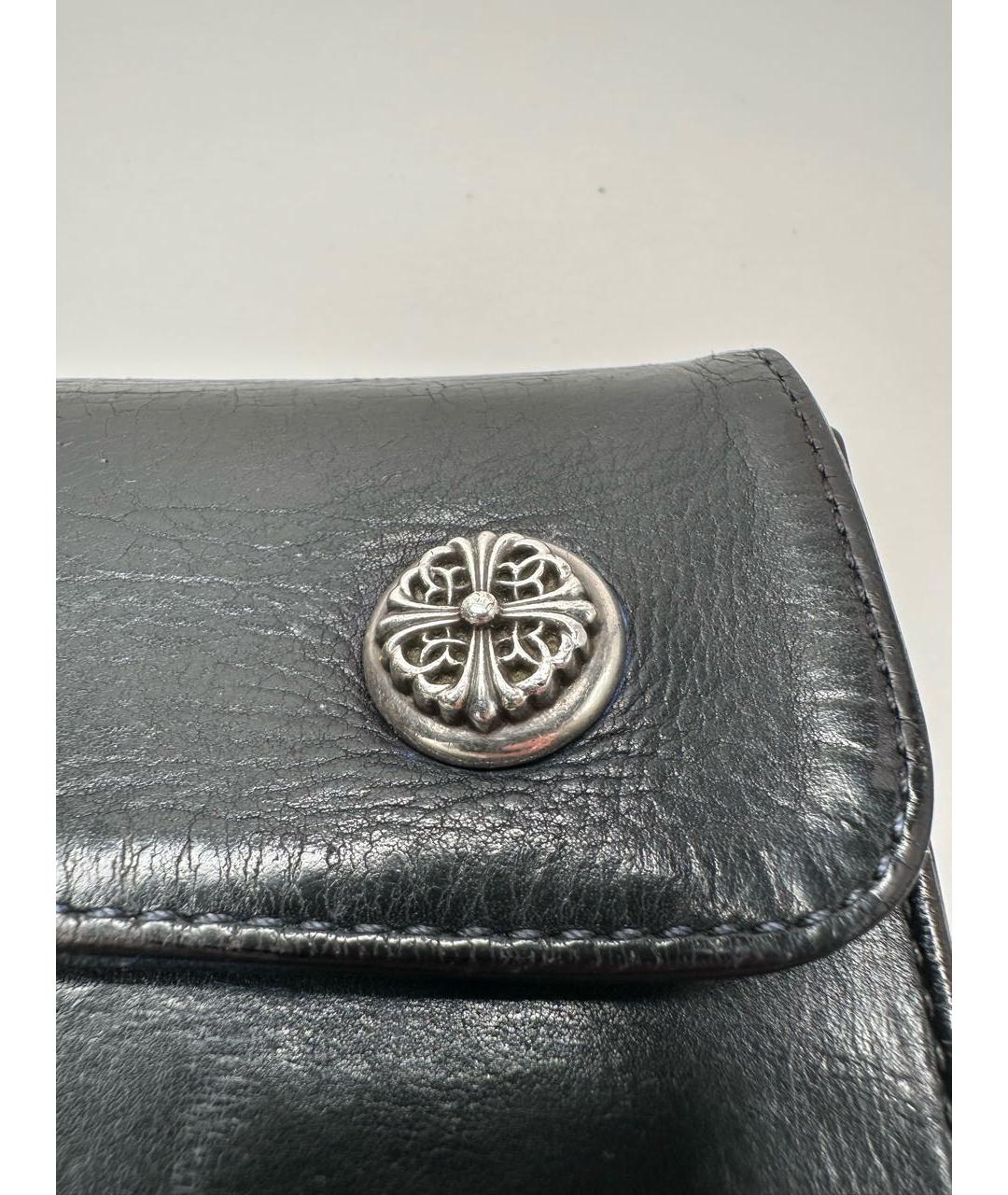 CHROME HEARTS Черный кожаный кошелек, фото 4
