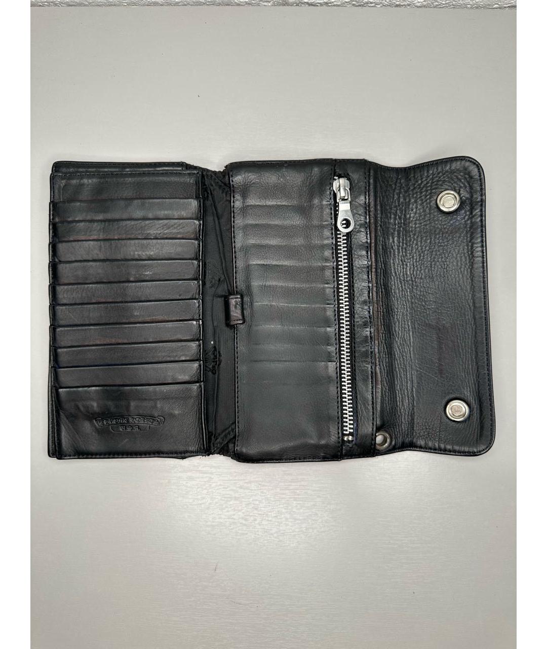 CHROME HEARTS Черный кожаный кошелек, фото 8