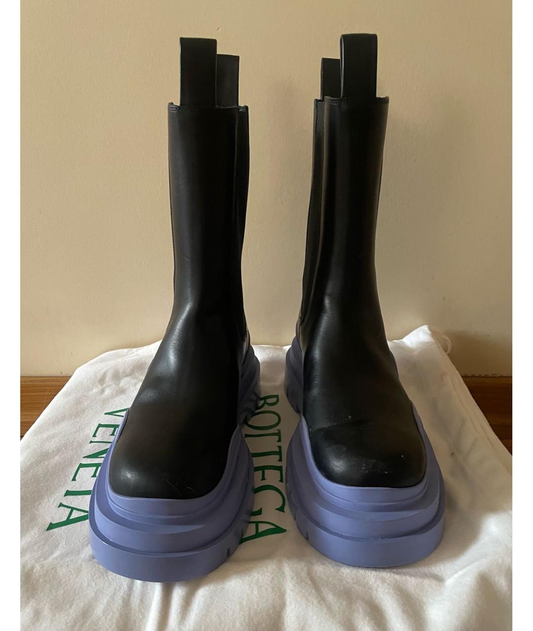 BOTTEGA VENETA Черные кожаные полусапоги, фото 2