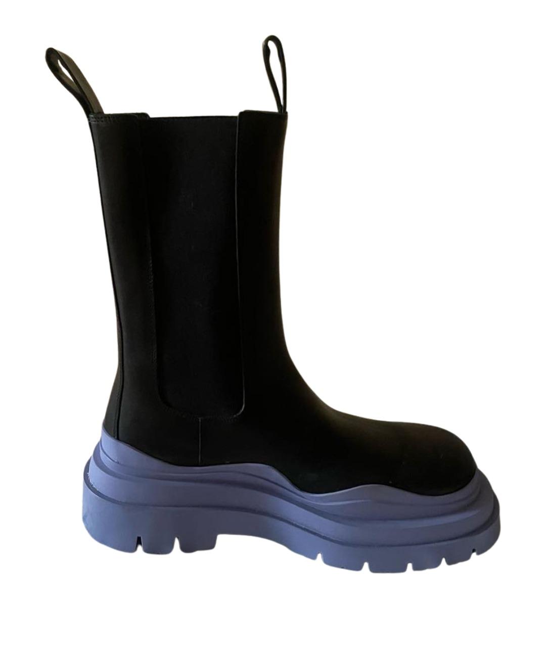 BOTTEGA VENETA Черные кожаные полусапоги, фото 1