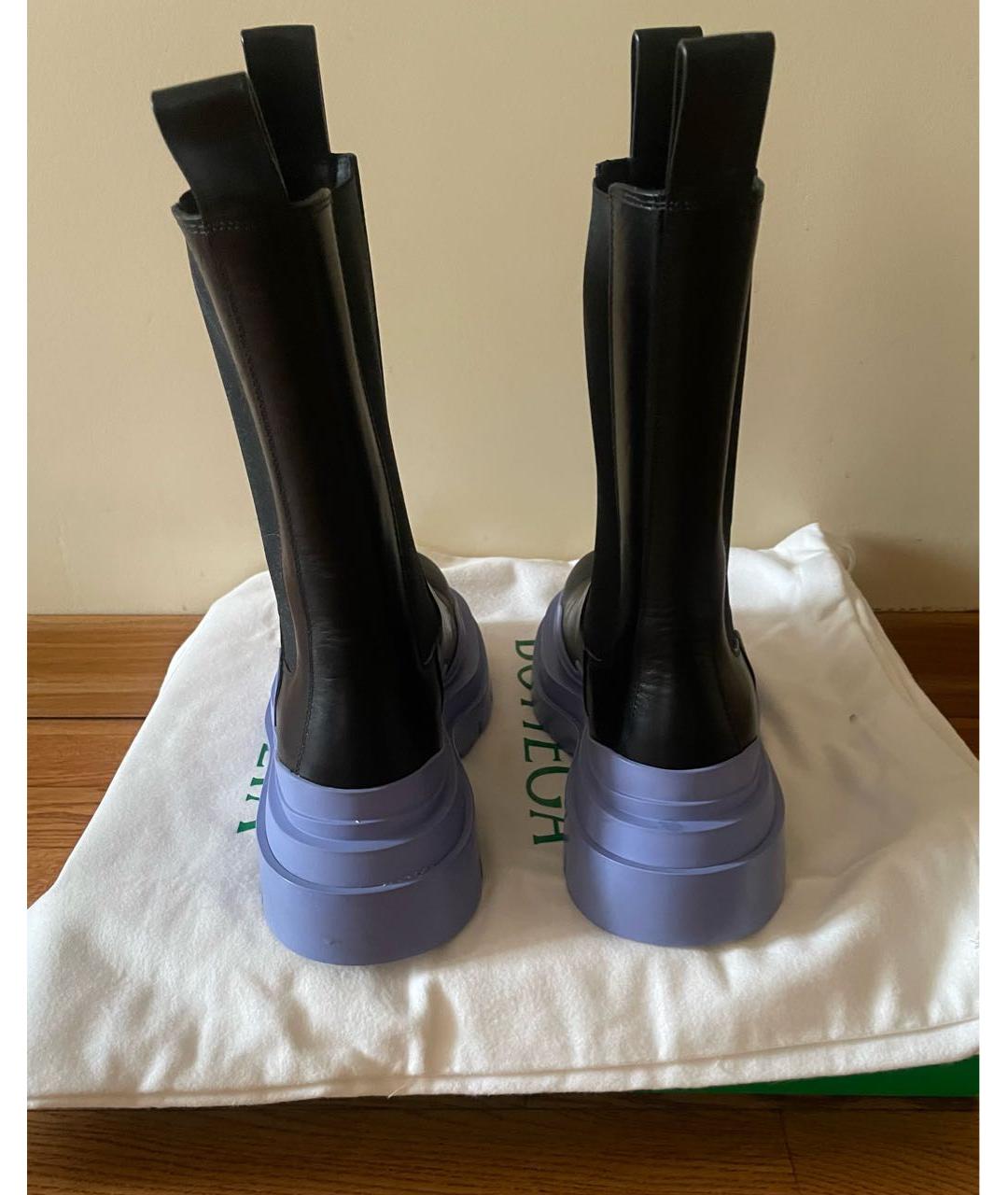 BOTTEGA VENETA Черные кожаные полусапоги, фото 4