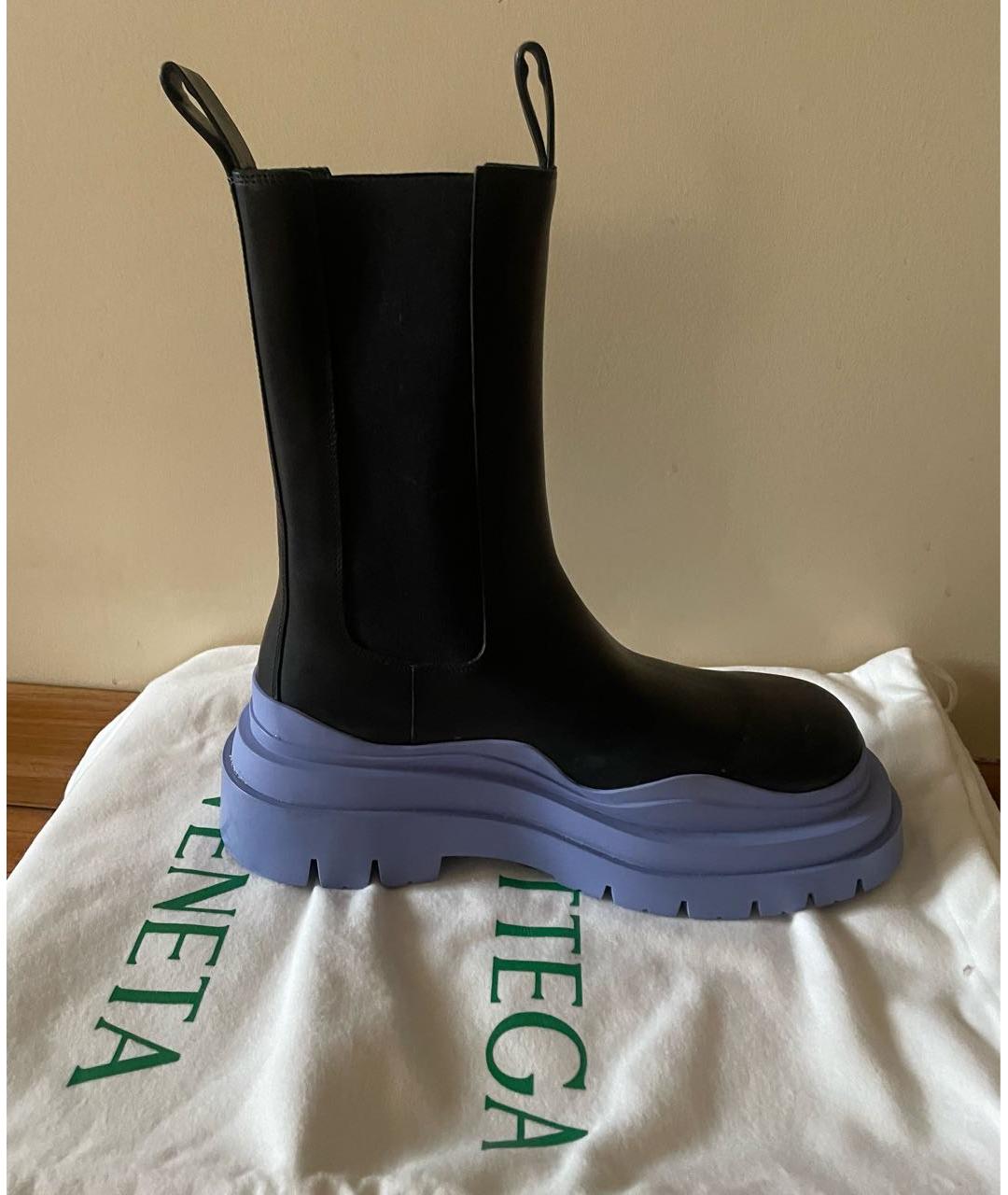 BOTTEGA VENETA Черные кожаные полусапоги, фото 6