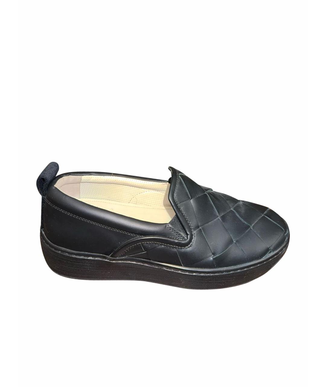 BOTTEGA VENETA Черные кожаные лоферы, фото 1