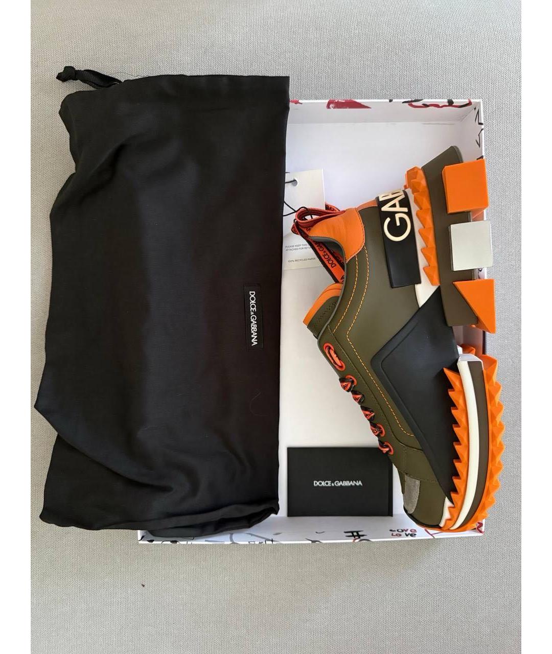 DOLCE&GABBANA Мульти кожаные кроссовки, фото 9