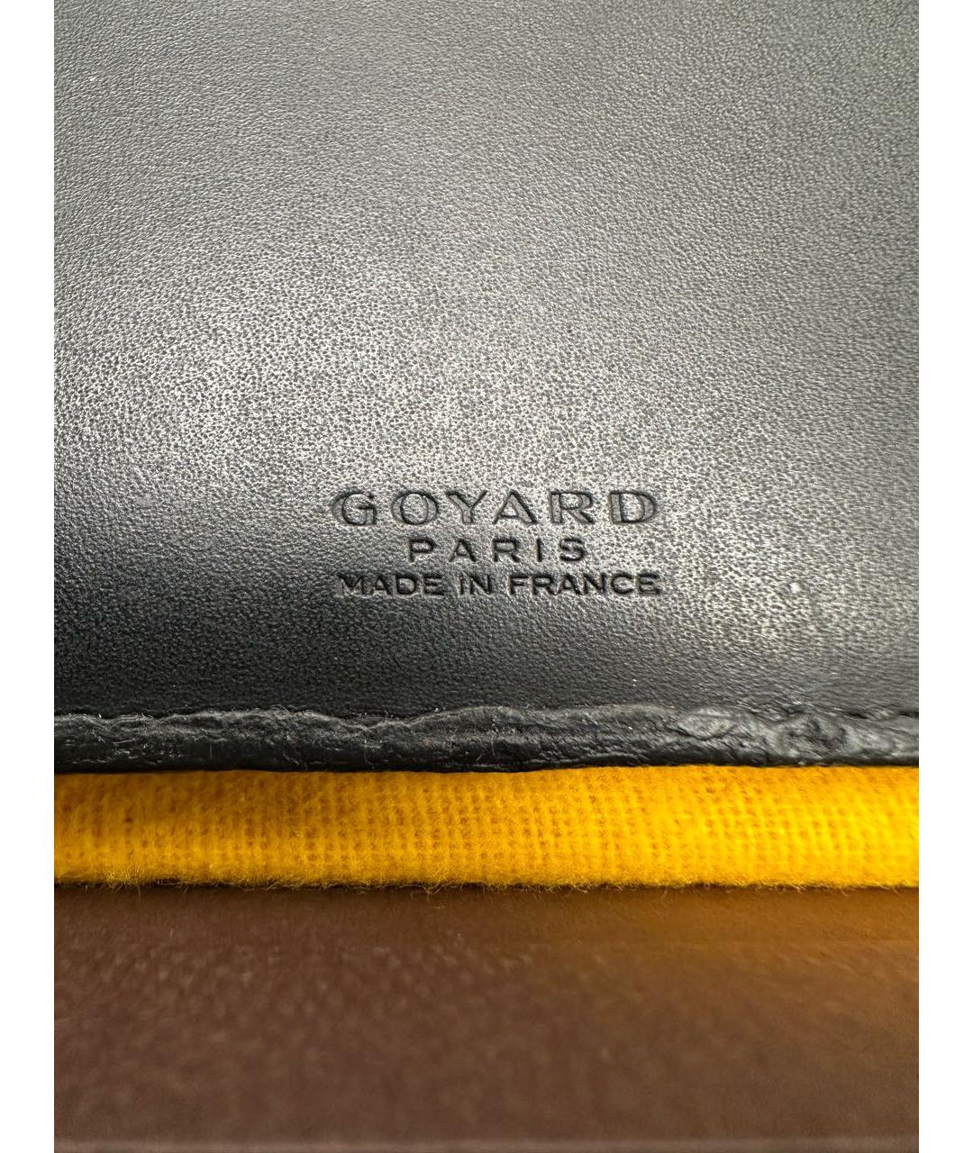 GOYARD Черный кожаный кошелек, фото 8
