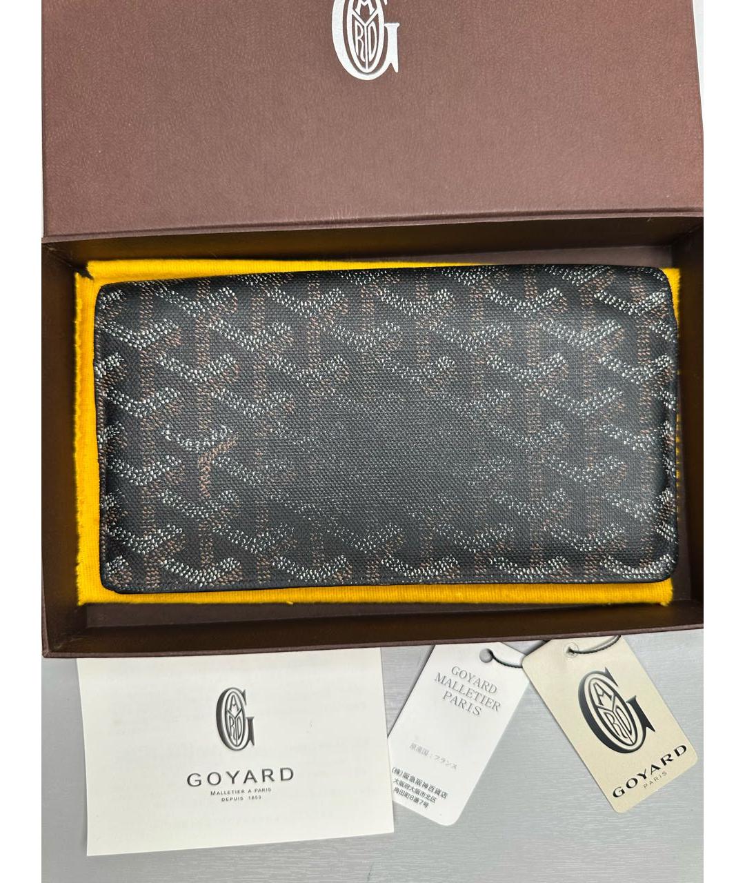 GOYARD Черный кожаный кошелек, фото 9