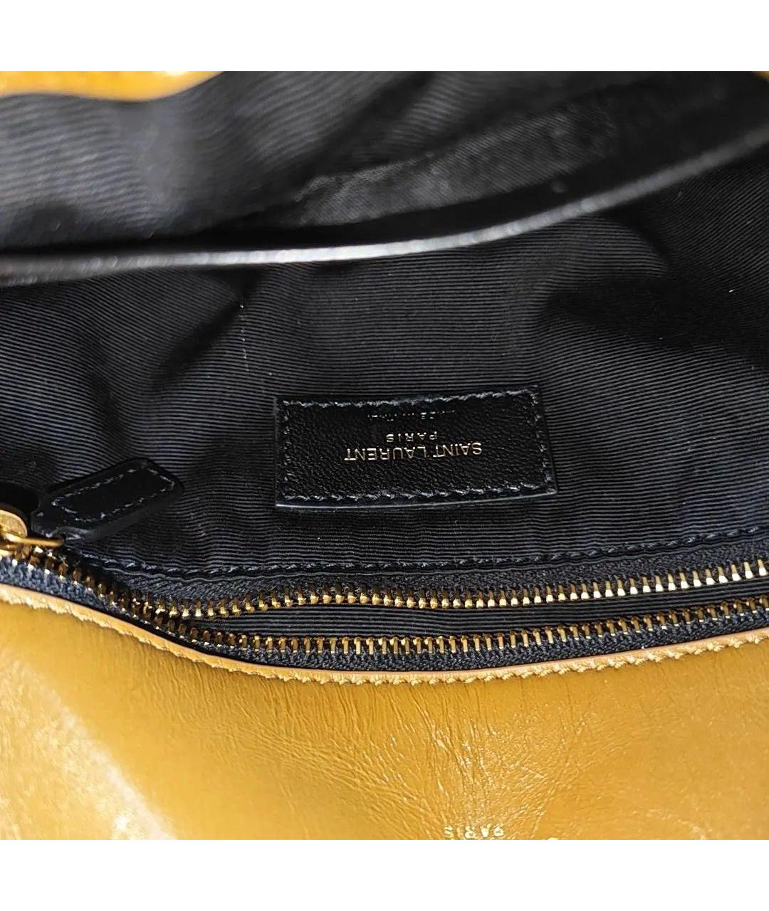 SAINT LAURENT Коричневая сумка через плечо из лакированной кожи, фото 6