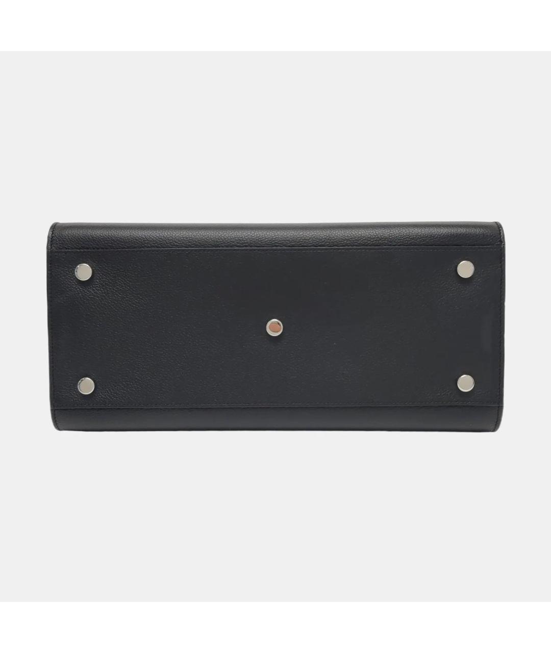 SAINT LAURENT Черная кожаная сумка тоут, фото 6