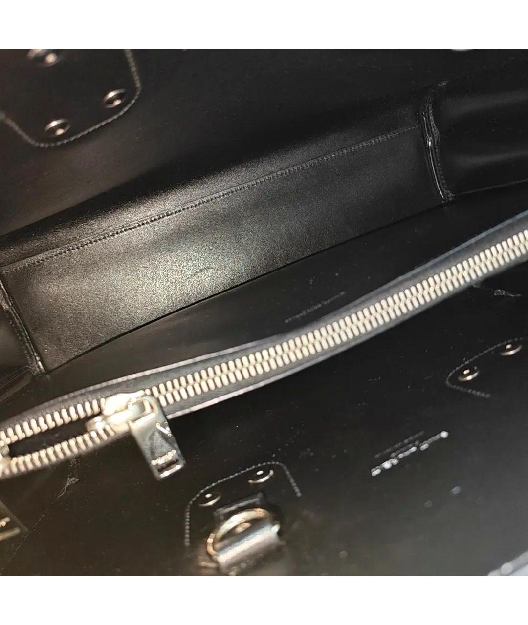 SAINT LAURENT Черная кожаная сумка тоут, фото 8