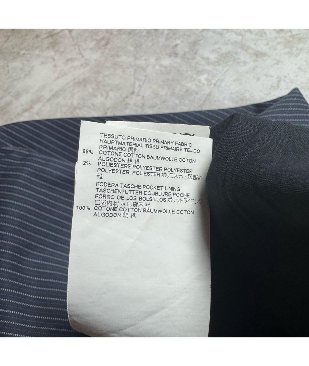 MAISON MARGIELA Темно-синие хлопковые прямые брюки, фото 8