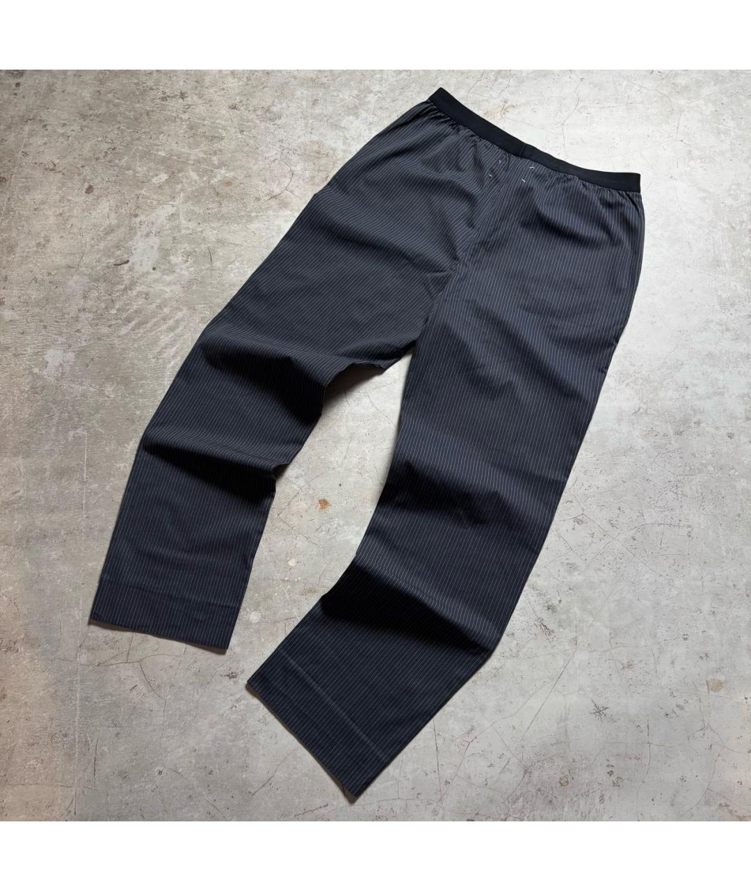 MAISON MARGIELA Темно-синие хлопковые прямые брюки, фото 2