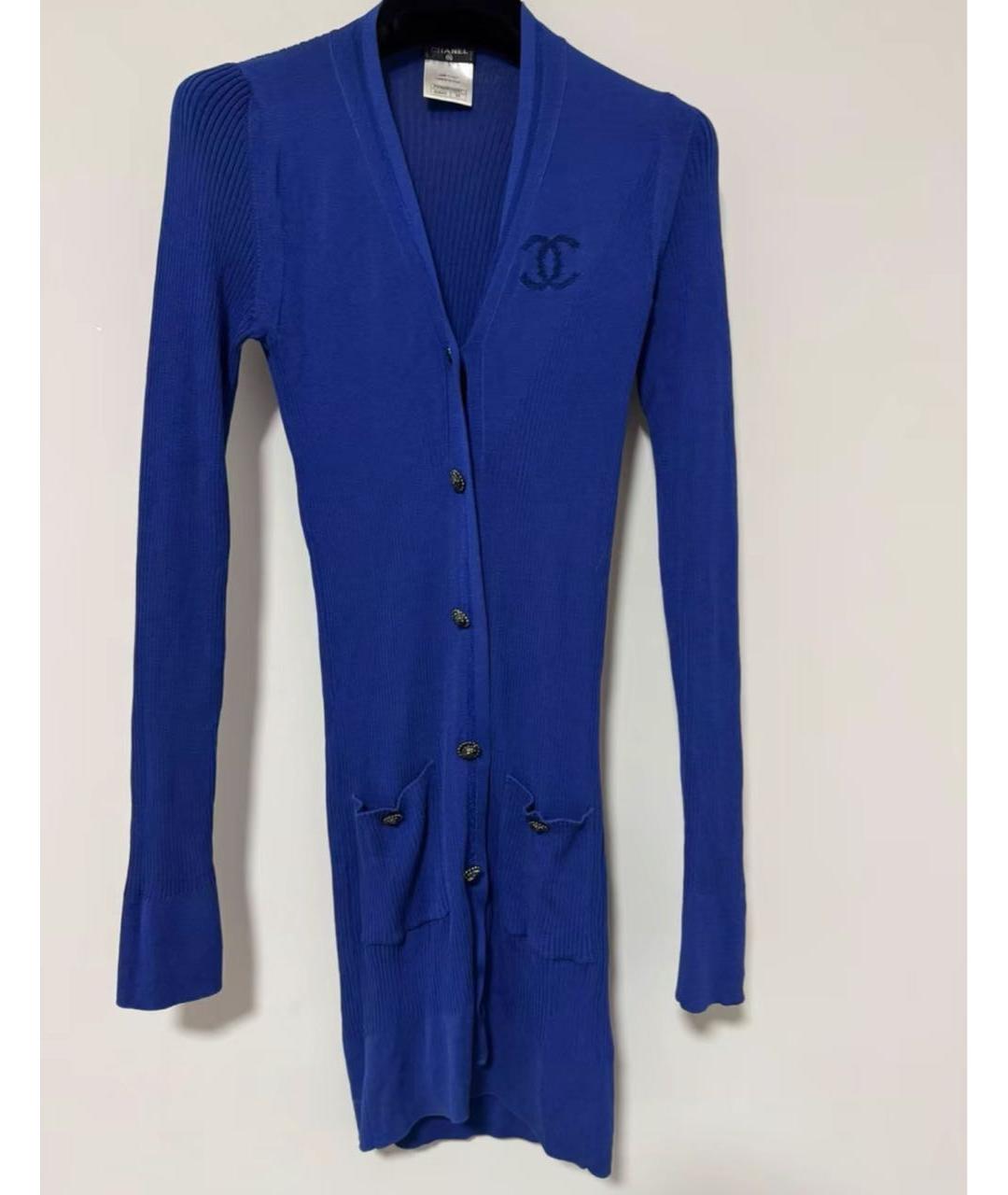 CHANEL Темно-синий хлопковый кардиган, фото 3