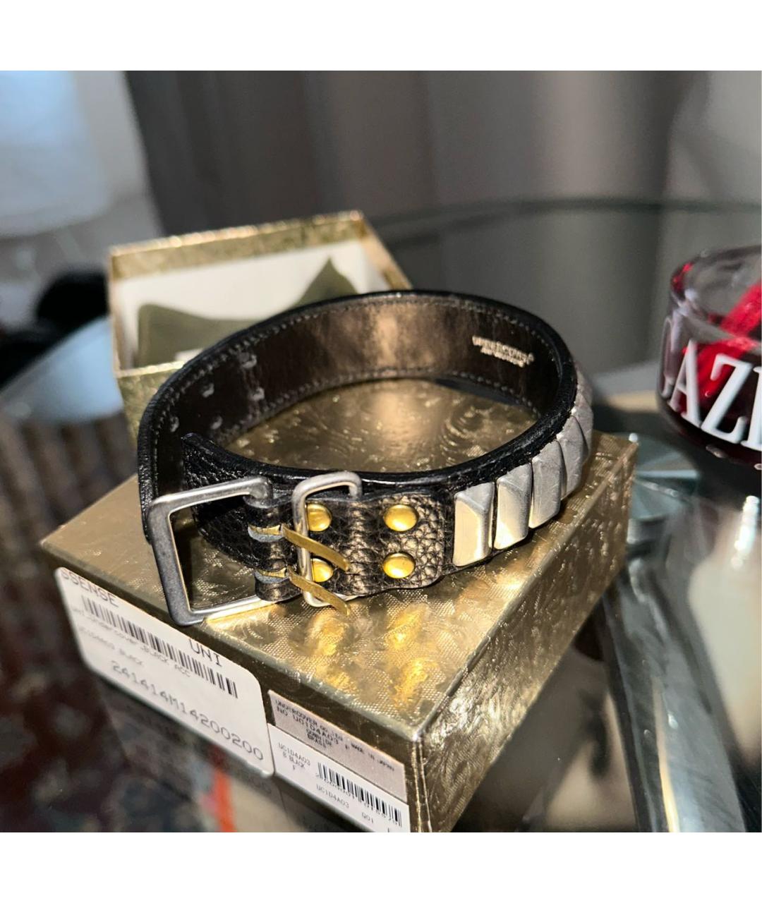 UNDERCOVER Черный кожаный браслет, фото 2
