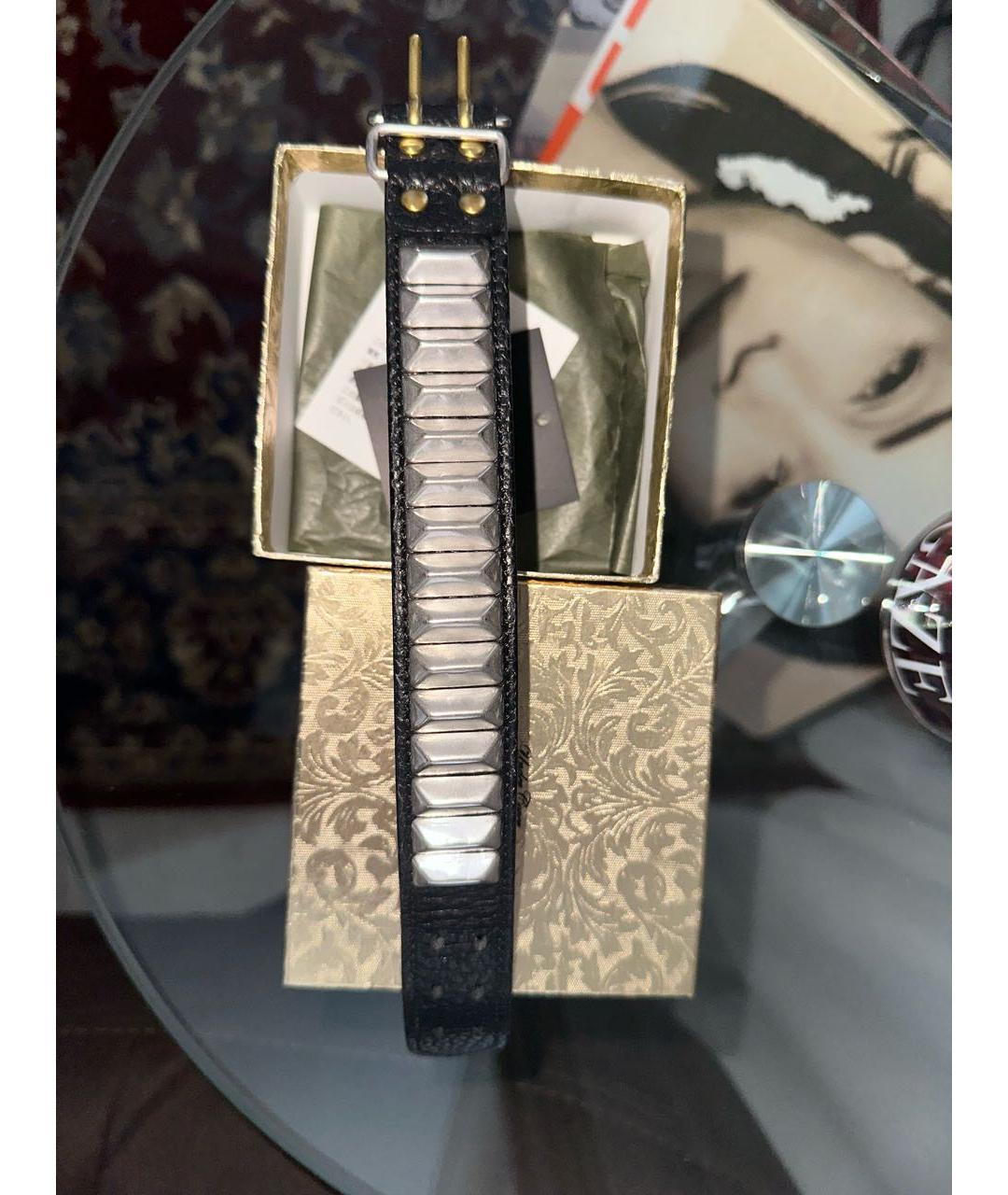 UNDERCOVER Черный кожаный браслет, фото 3