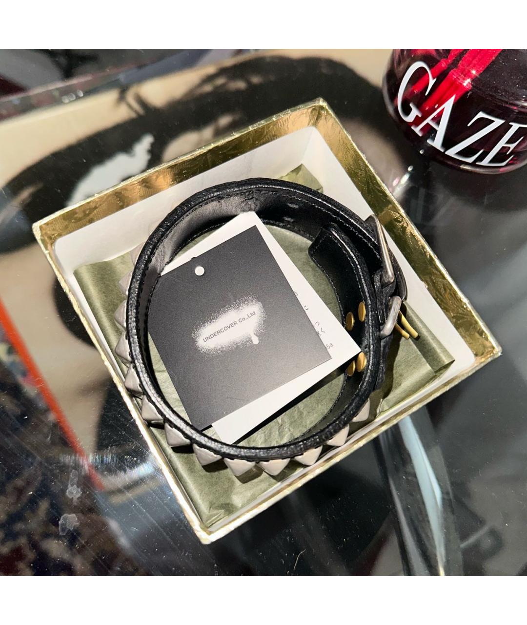 UNDERCOVER Черный кожаный браслет, фото 7