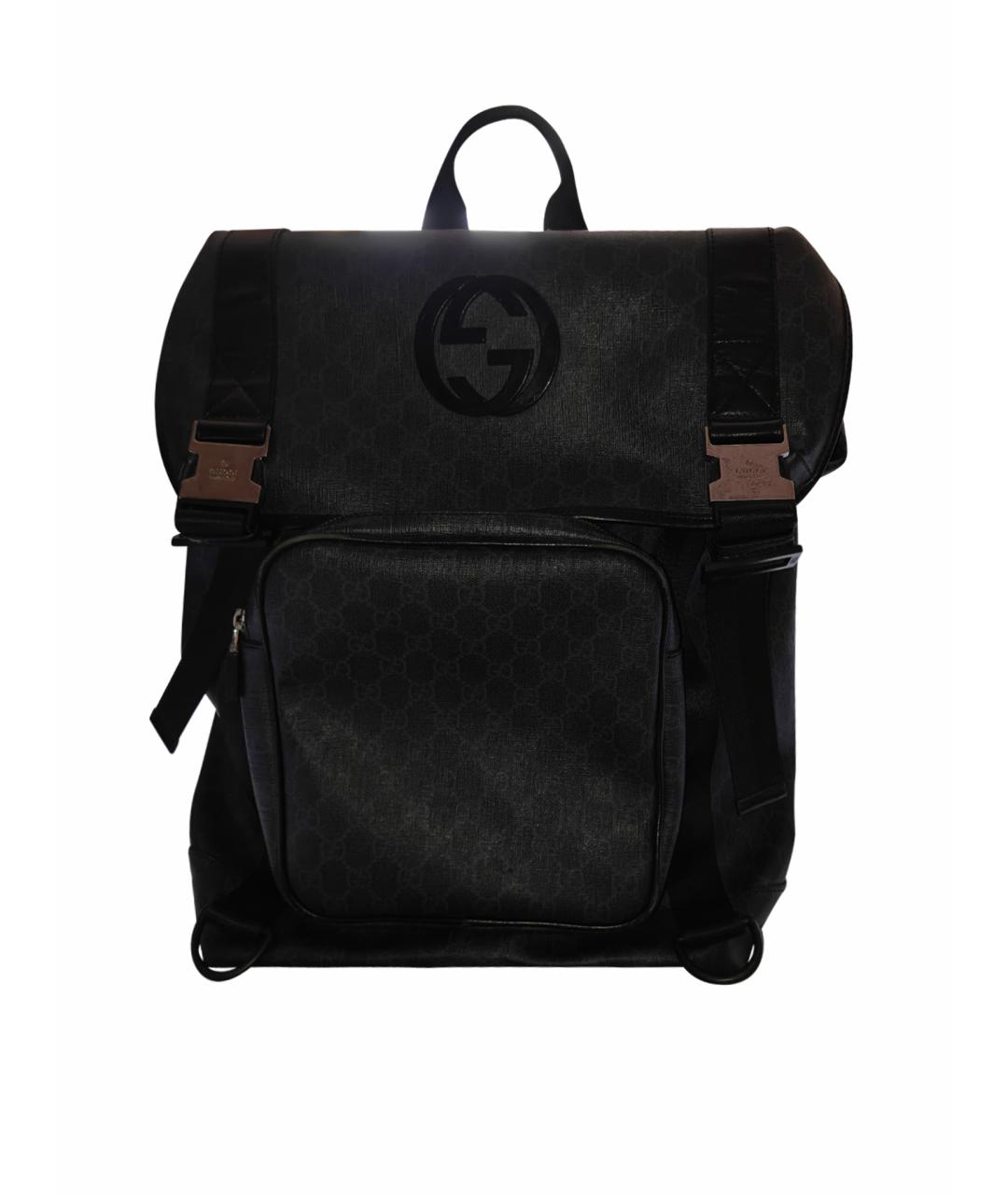 GUCCI Черный кожаный рюкзак, фото 1