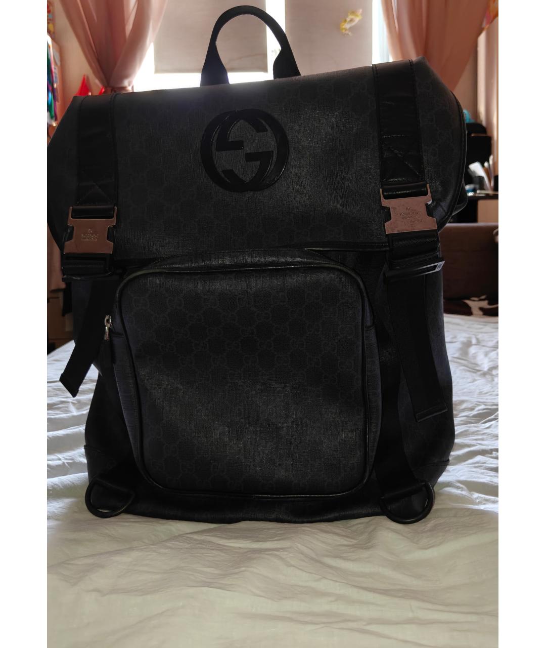 GUCCI Черный кожаный рюкзак, фото 4