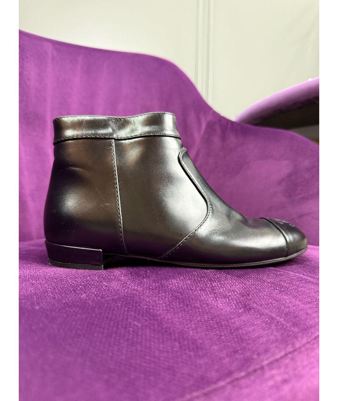 CHANEL Черные кожаные ботильоны, фото 9