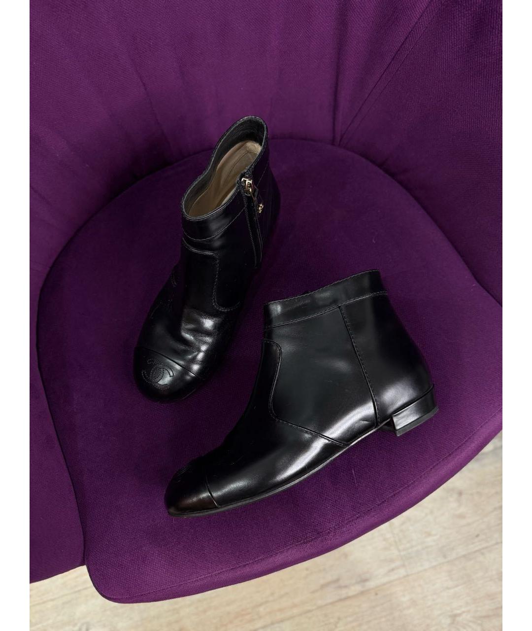 CHANEL Черные кожаные ботильоны, фото 7