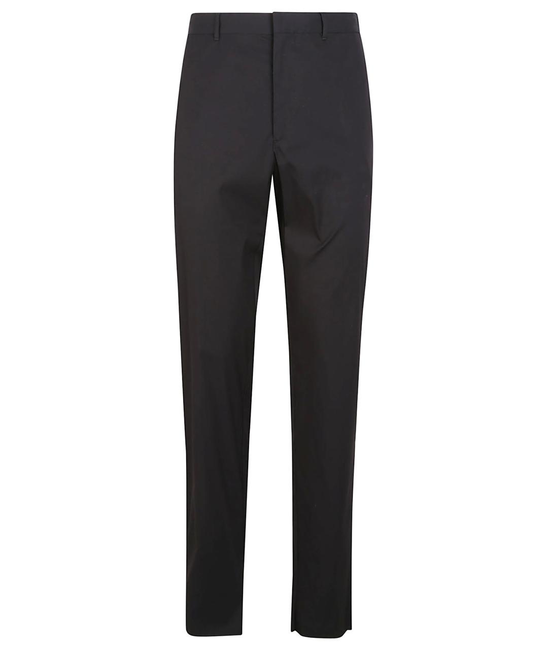 PRADA Черные хлопковые повседневные брюки, фото 1