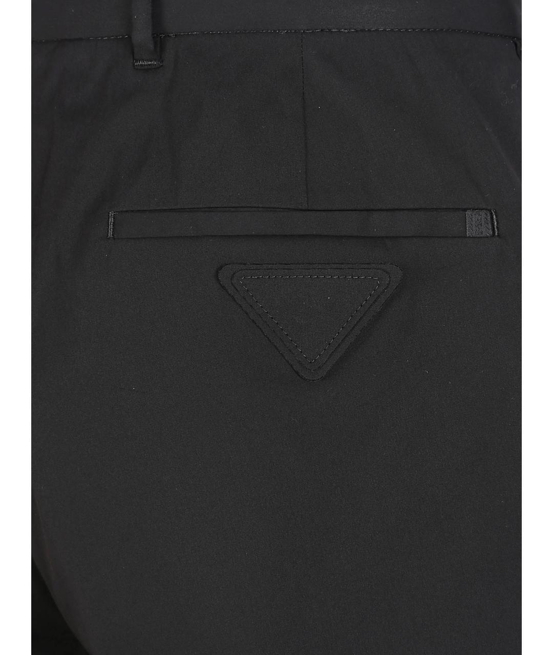 PRADA Черные хлопковые повседневные брюки, фото 3