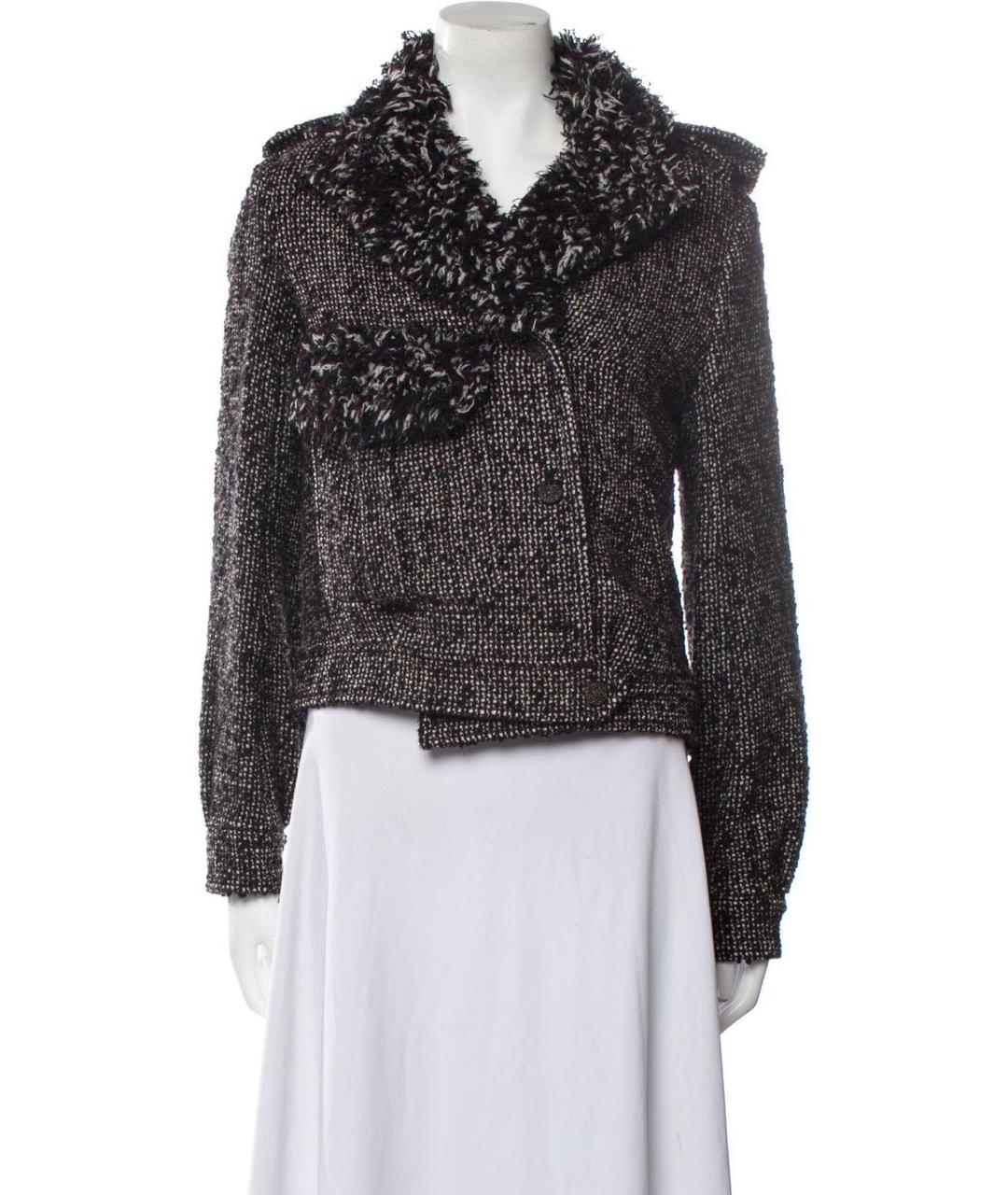 CHANEL Серая шерстяная куртка, фото 2