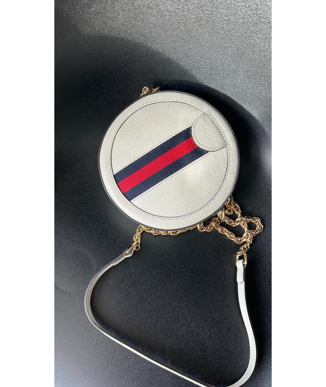 GUCCI Белая кожаная сумка через плечо, фото 4