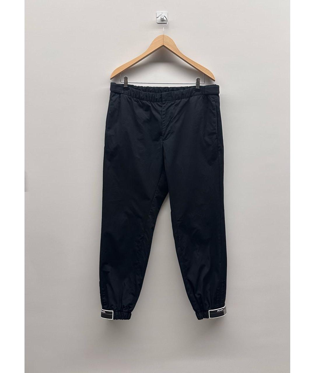 PRADA Черные хлопковые повседневные брюки, фото 5