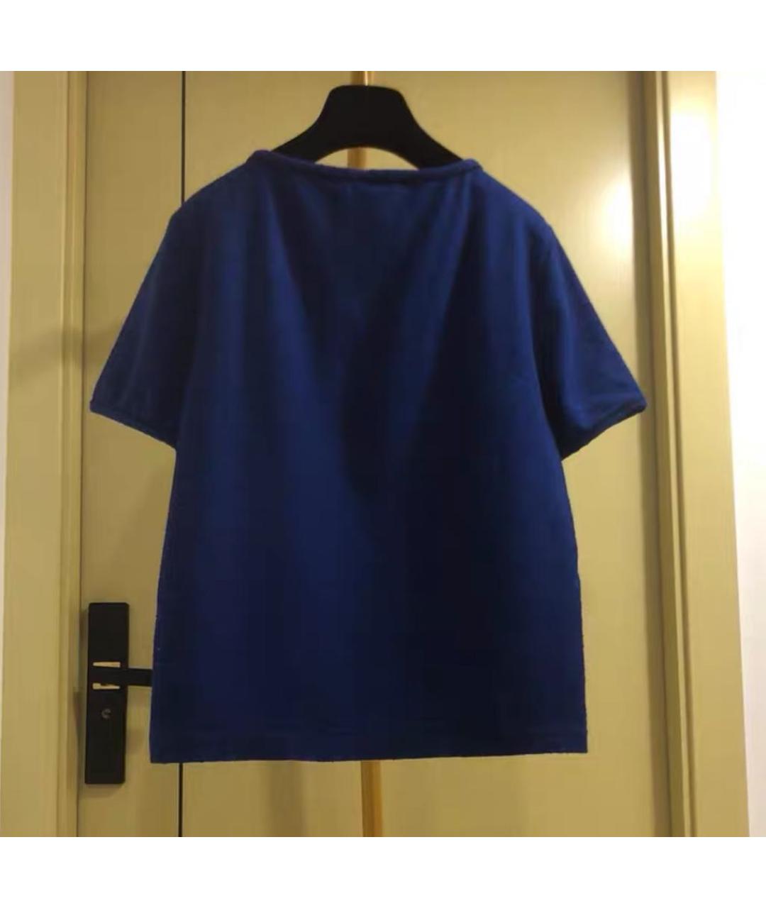 CHANEL Темно-синяя хлопковая футболка, фото 7