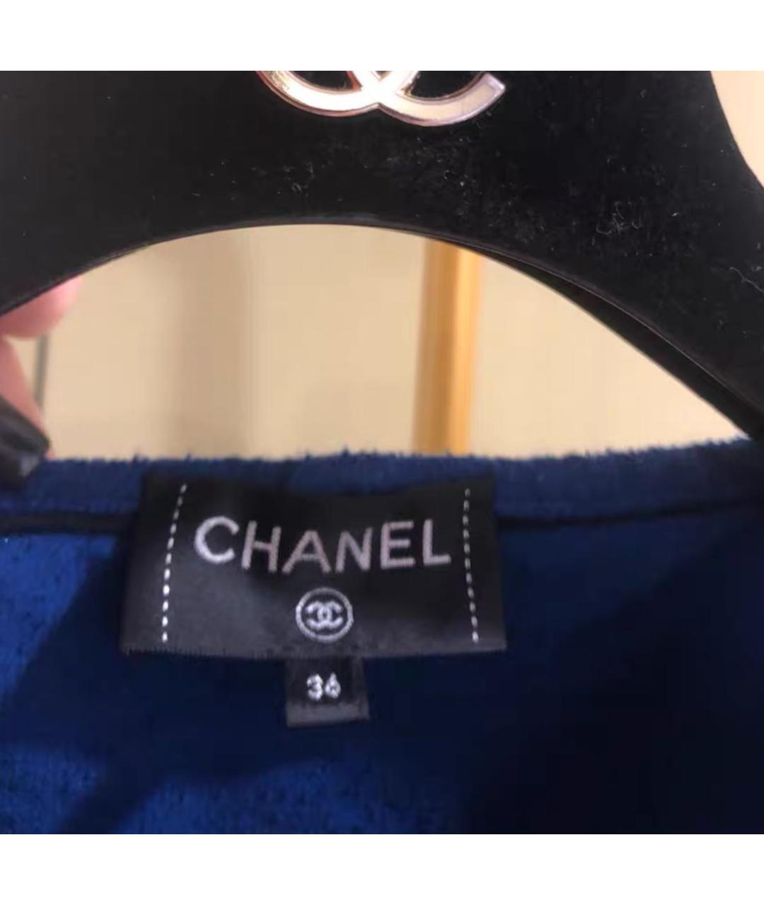 CHANEL Темно-синяя хлопковая футболка, фото 6