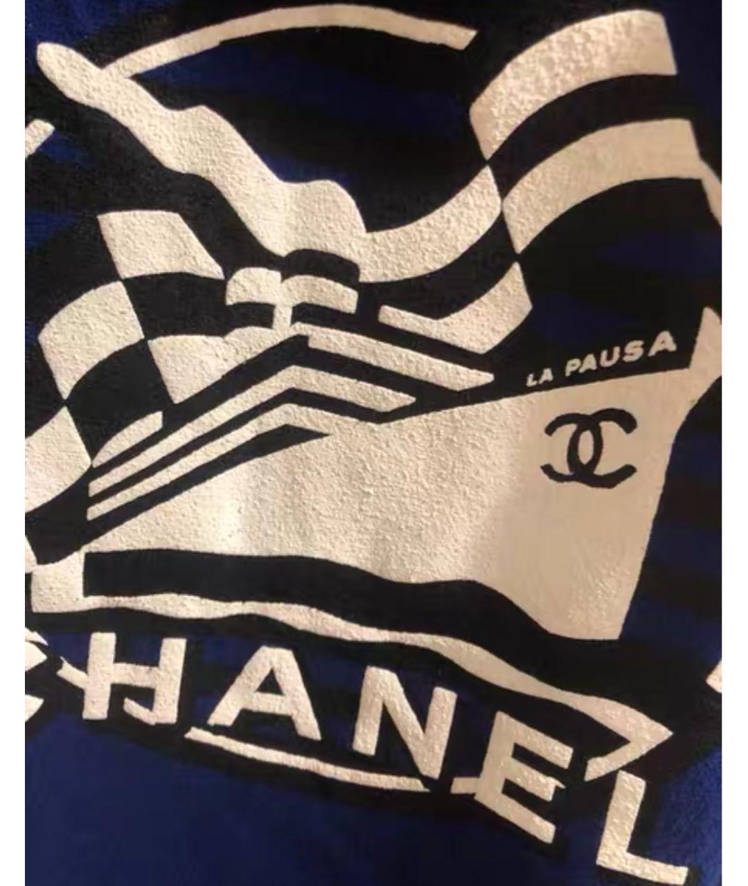 CHANEL Темно-синяя хлопковая футболка, фото 5