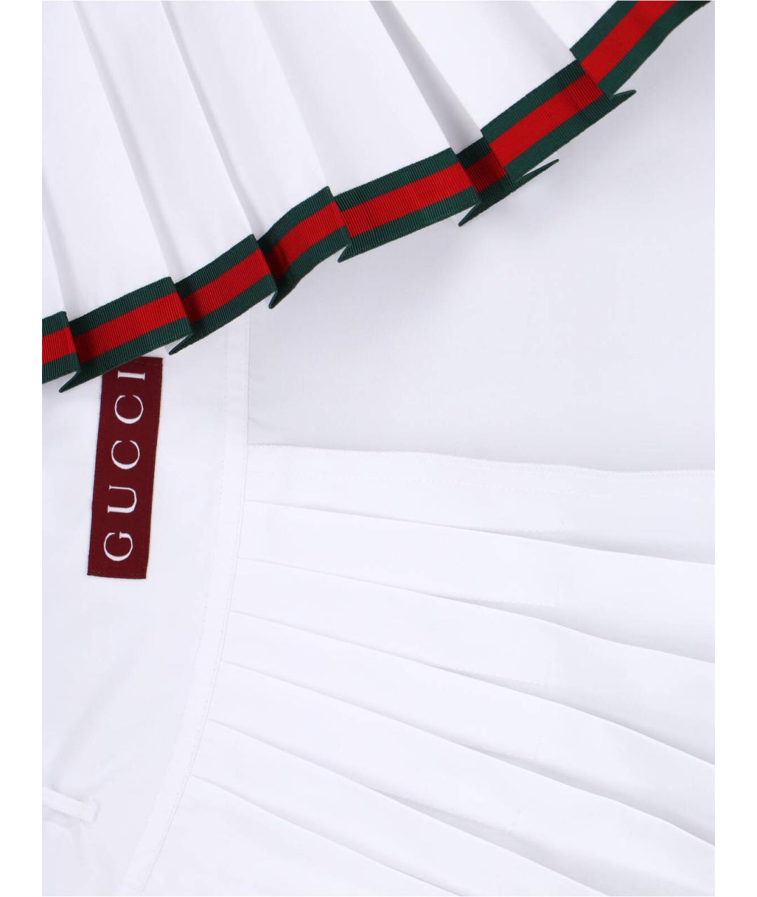 GUCCI Белая хлопковая юбка мини, фото 5