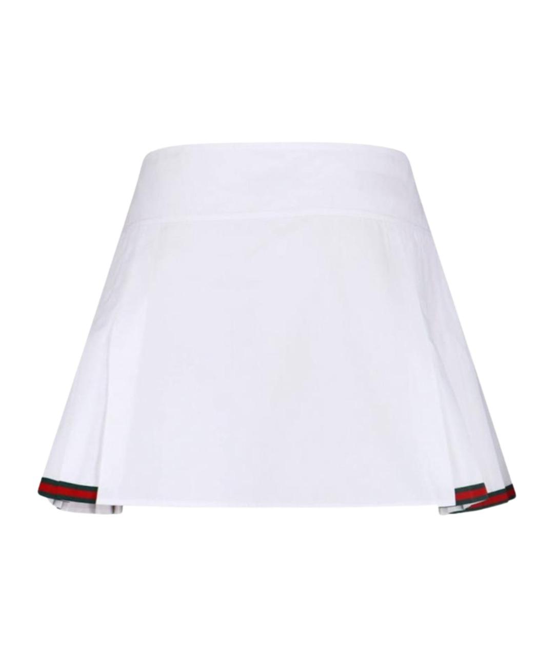 GUCCI Белая хлопковая юбка мини, фото 2