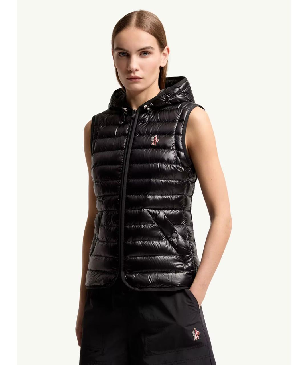 MONCLER Черный полиамидовый пуховик, фото 4