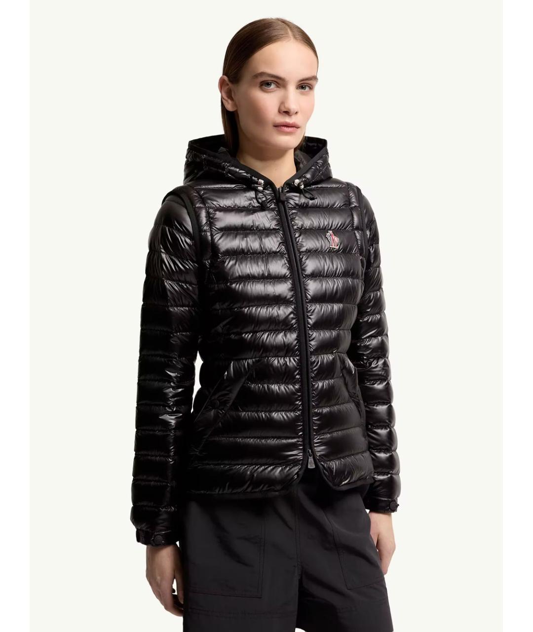 MONCLER Черный полиамидовый пуховик, фото 2